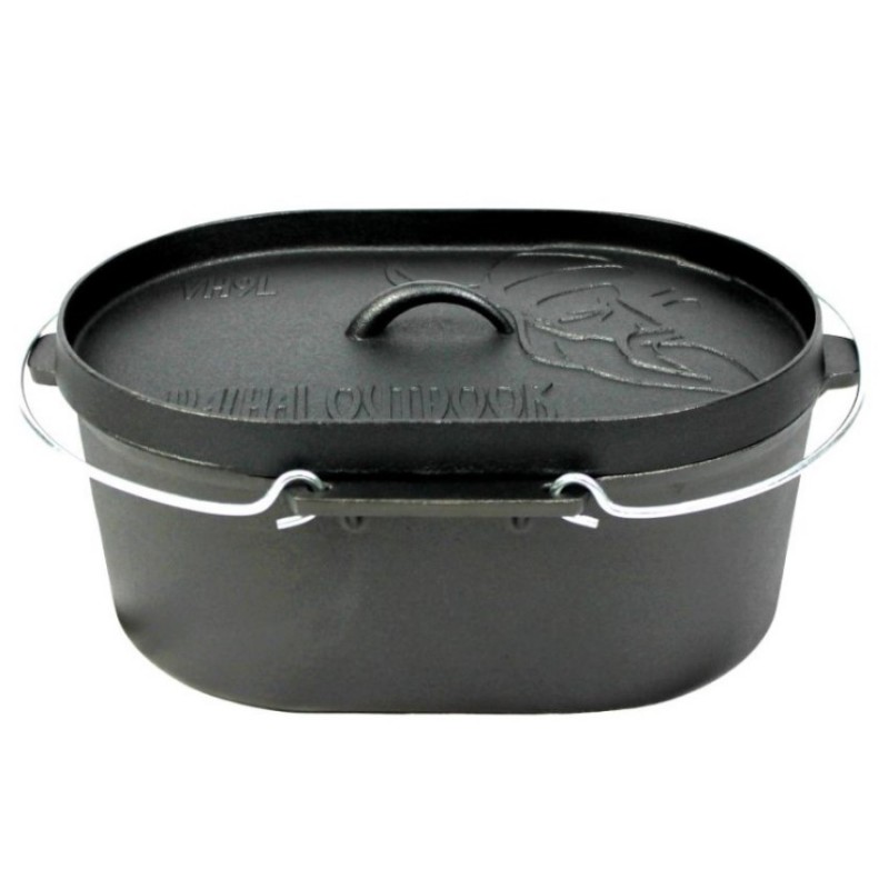 Levně Litinový oválný hrnec Dutch oven Valhal Outdoor 9l