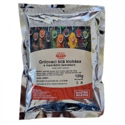 Grilovací bílá klobása s medvědím česnekem 120g BEZ SOLI