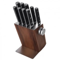 10-dílná sada kuchyňských nožů se stojanem iPureHome - tmavá