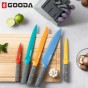 11-dílná sada barevných kuchyňských nožů Gooda ve stojanu