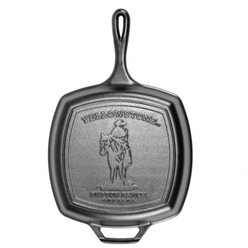 Čtvercová litinová grilovací pánev Lodge Yellowstone 26 cm