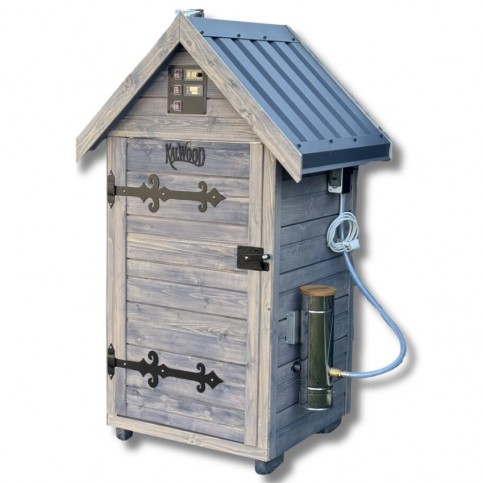 Dřevěná elektrická udírna s dymboxem 180L Kalme antracit