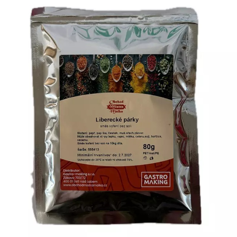 Liberecké párky kořenící směs 80g Mistr Málek