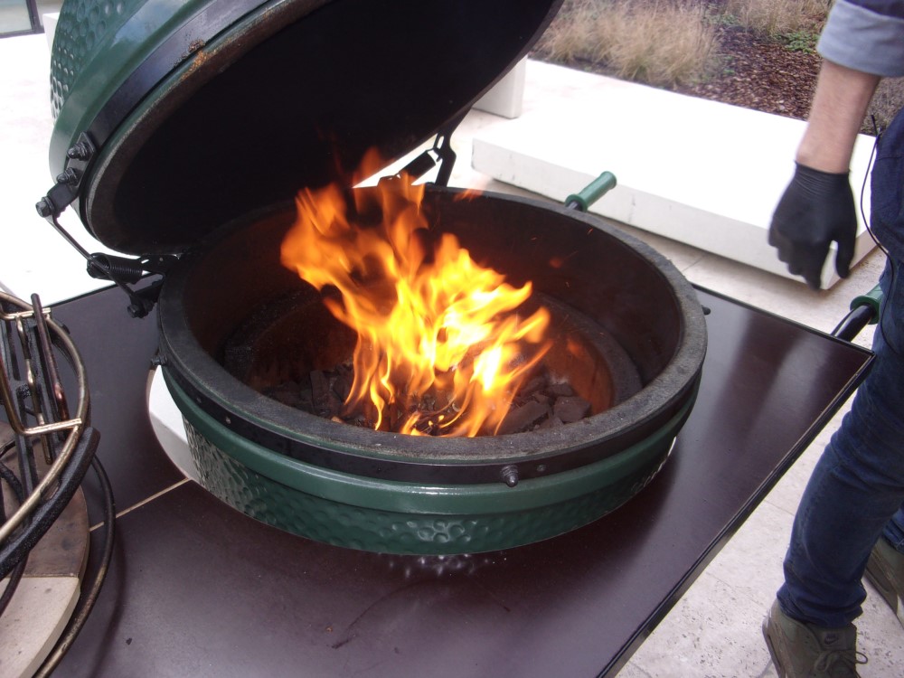 můžu v big green egg grilovat na dřevě