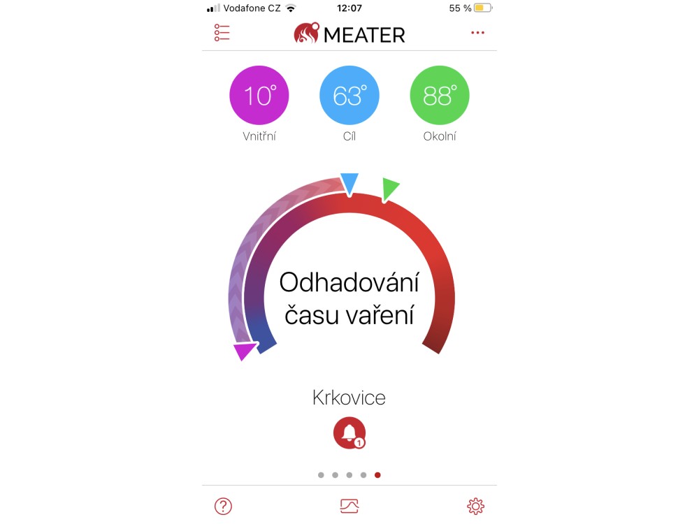 aplikace teploměru meater