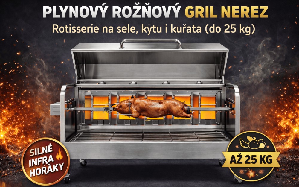 plynový gril na sele s otočným rožněm UG Grill