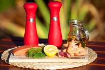 Recept na grilovaný špíz z lososa a krevet
