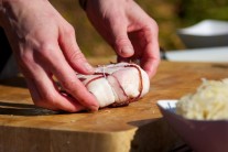 Recept na hermelín grilovaný ve slanině