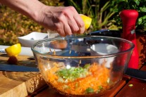 Recept na grilované tofu s mrkvovým salátem